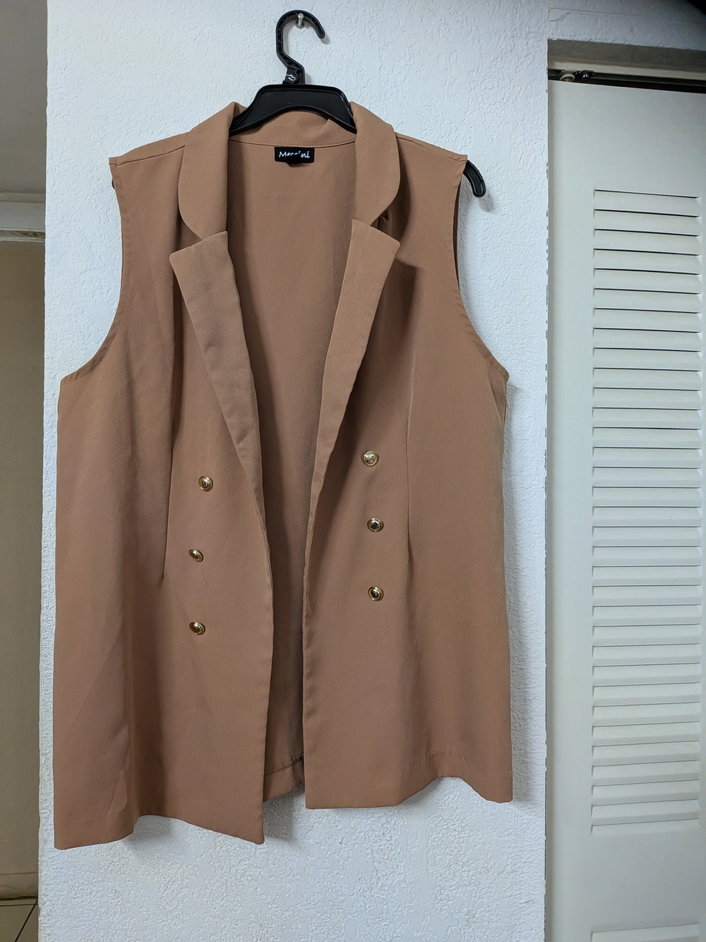 Marc’o Polo Tan Sleeveless Double-Breasted Vest